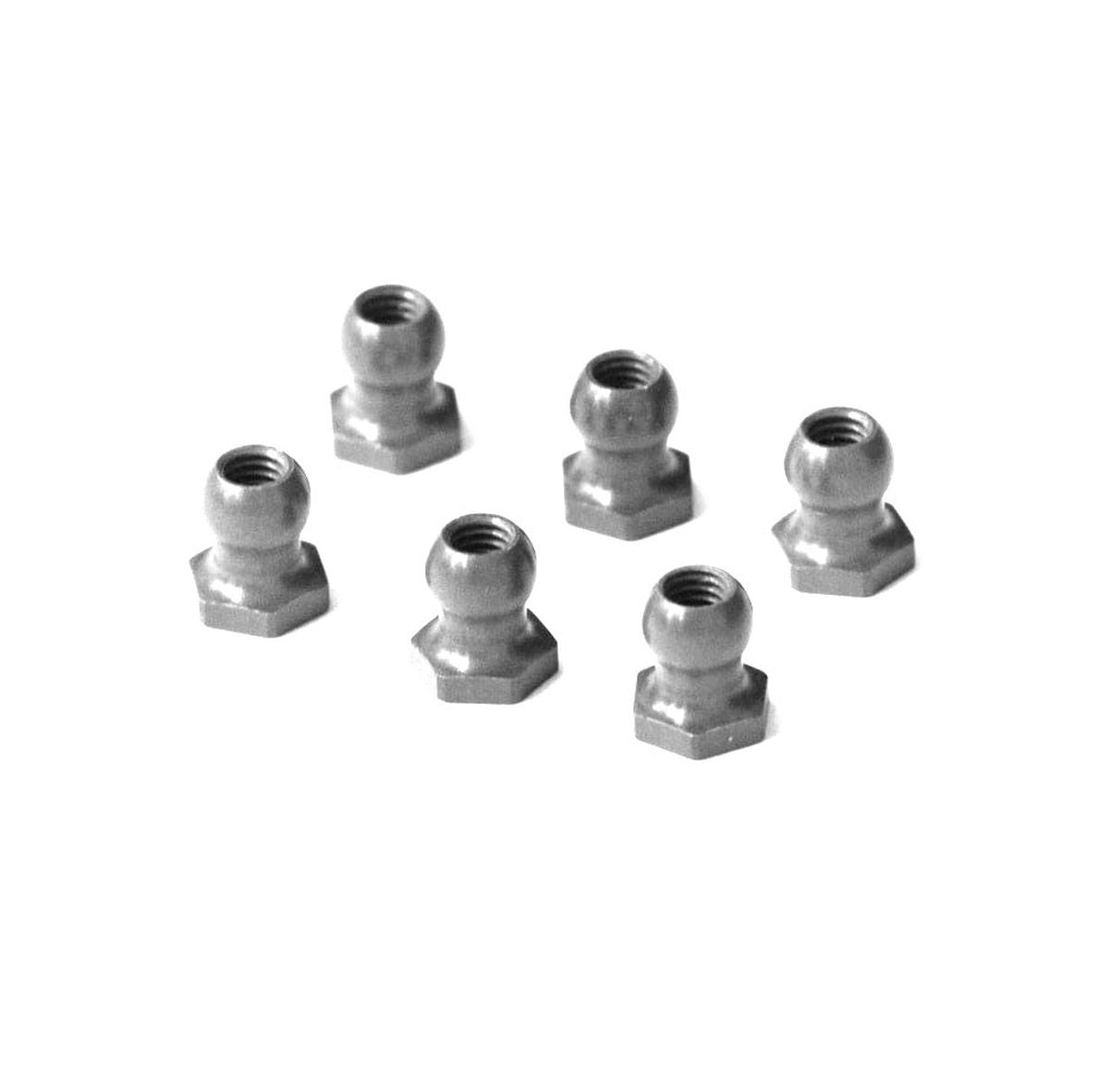 Exotek Racing F1Ultra Alloy Ball Nuts V2 6-Pack Silver Grey Upgrade
