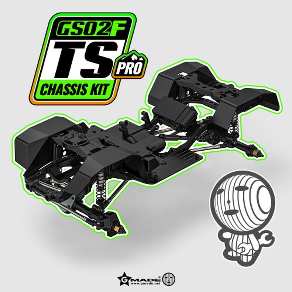 Gmade 1/10 GS02F TS Pro 4WD RC Rock Crawler Chassis Kit | Scale Trail Truck Builder