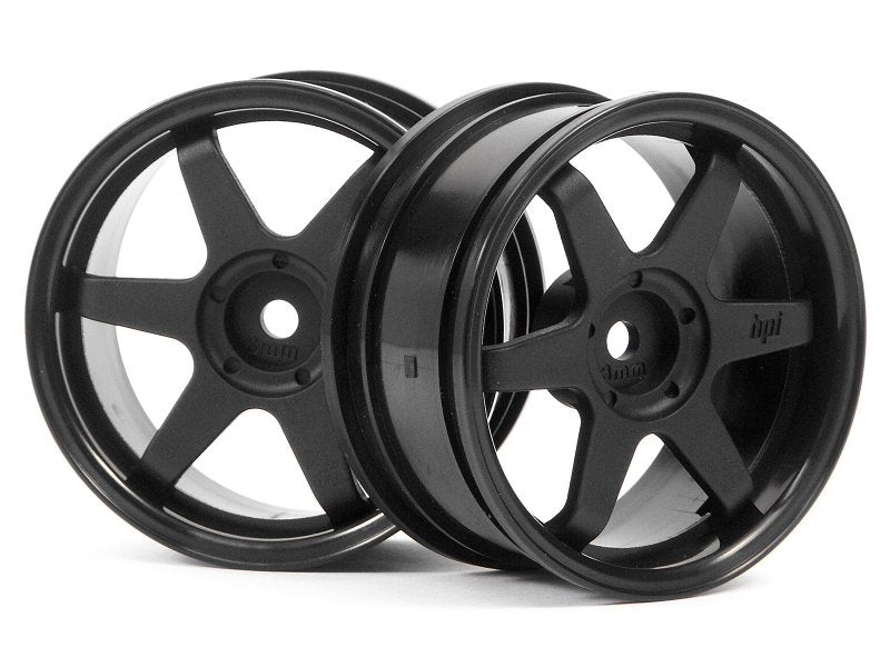HPI Racing TE37 Wheels 26mm-3mm Offset Black Fits 26mm Tire