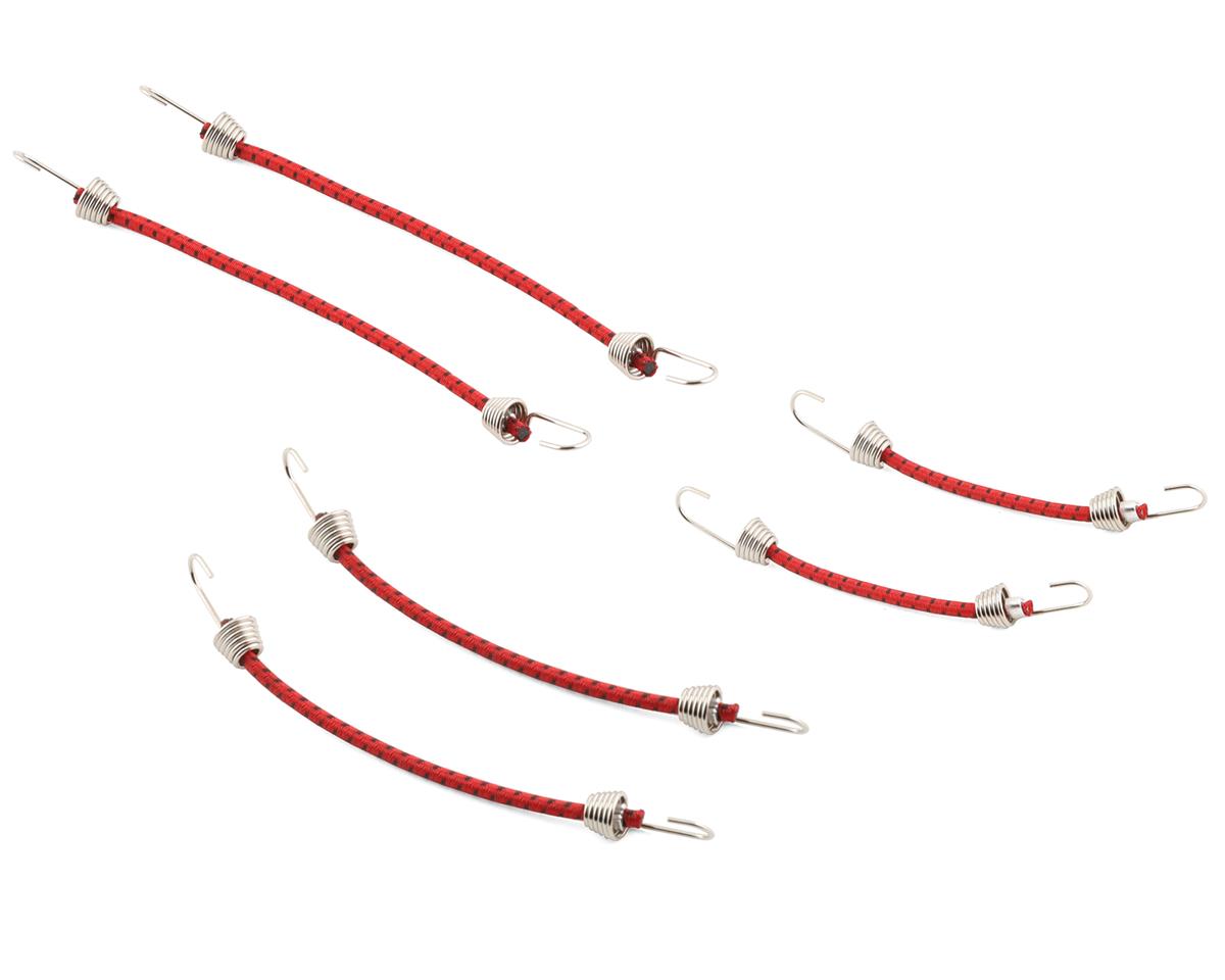 Hot Racing 1/10 Scale Bungee Cord Set 6-Pack - Red with Black Highlights