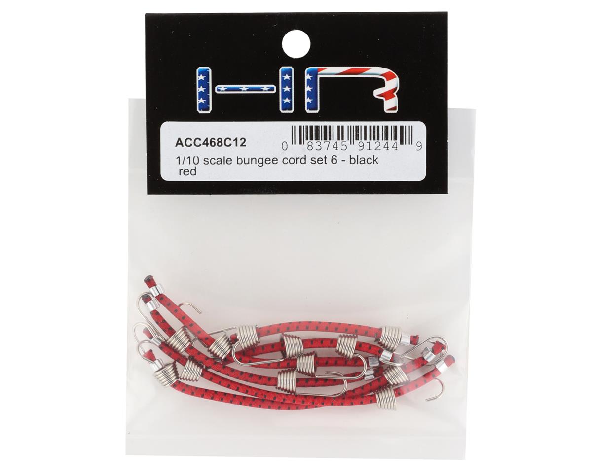 Hot Racing 1/10 Scale Bungee Cord Set 6-Pack - Red with Black Highlights