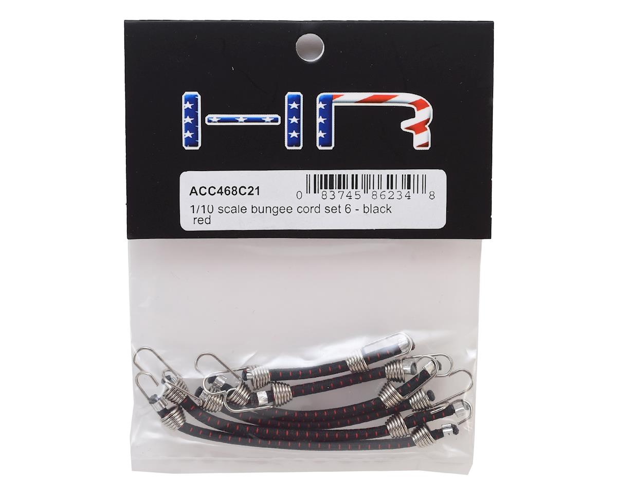 Hot Racing 1/10 Scale Bungee Cord Set 6-Pack - Black with Red Highlights