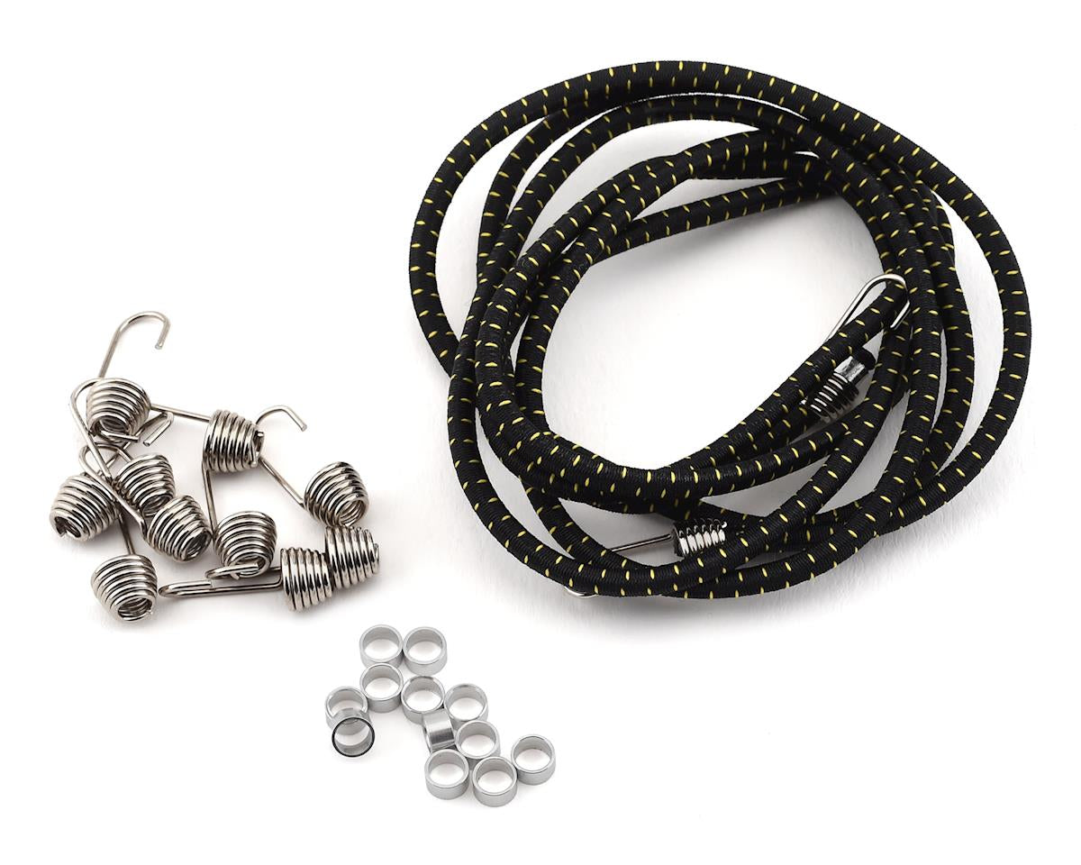 Hot Racing 1/10 Scale Black Bungee Cord DIY Kit - 4ft Length, Builds 6 Cords