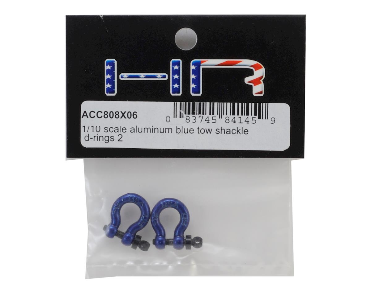Hot Racing Aluminum 1/10 Scale Tow Shackles Blue (D-Rings) for Axial SCX10 Jeep