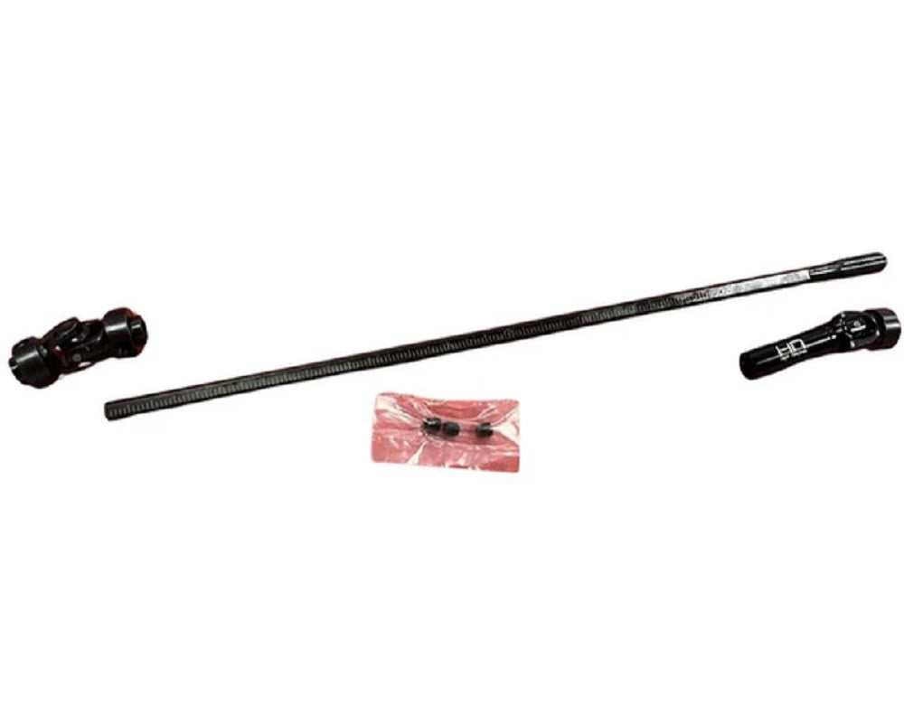 Hot Racing Black Cut-to-Length Center Driveline with Scale U-Joints (5mm Bore)