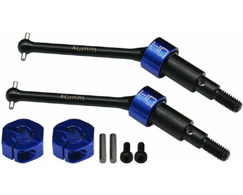 Hot Racing Heavy-Duty Steel Narrow Rear CVD Universal Drive Axle Shafts with Aluminum Hex for Arrma Grom