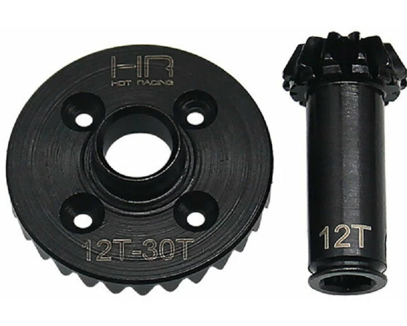 Hot Racing 30T/12T High-Torque Steel Helical Diff Ring & Pinion Front Gear Set for Arrma Grom 1/18 4WD