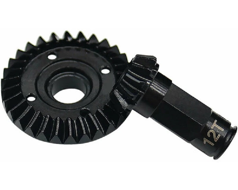 Hot Racing 30T/12T High-Torque Steel Helical Diff Ring & Pinion Rear Gear Set for Arrma Grom 1/18 4WD