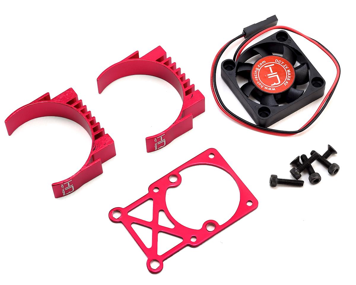 Hot Racing Clip-On Two-Piece Motor Heat Sink with Fan Red