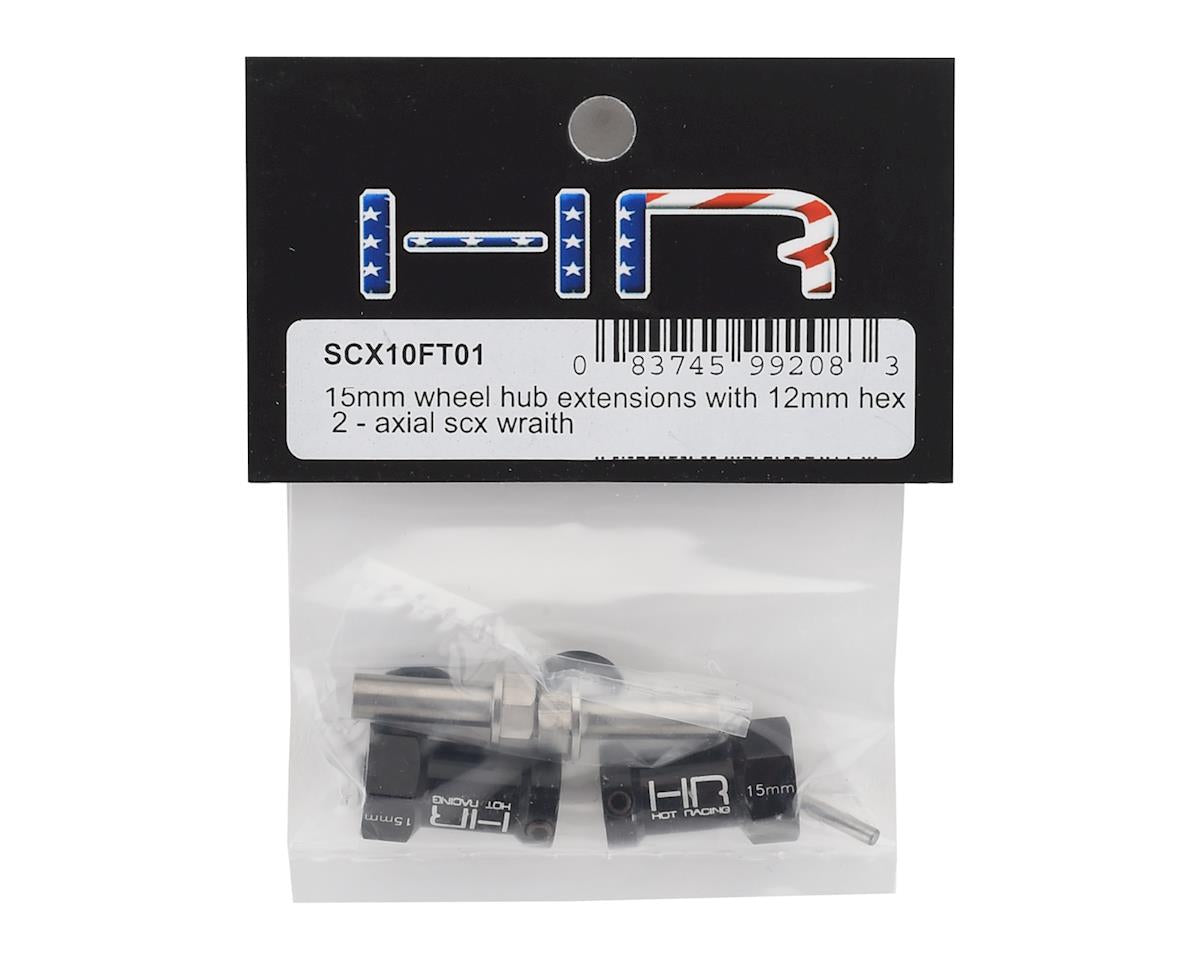 Hot Racing 15mm Wheel Hub Extensions with 12mm Hex (Pair) for Axial SCX10, SCX10 II & Wraith