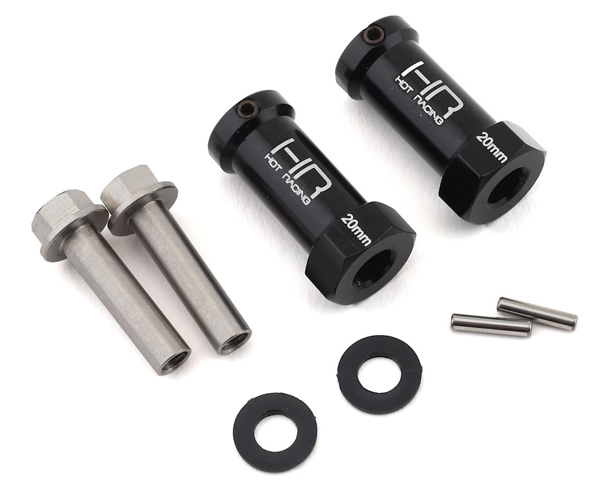 Hot Racing 20mm Wheel Hub Extensions with 12mm Hex (Pair) for Axial SCX10, SCX10 II & Wraith