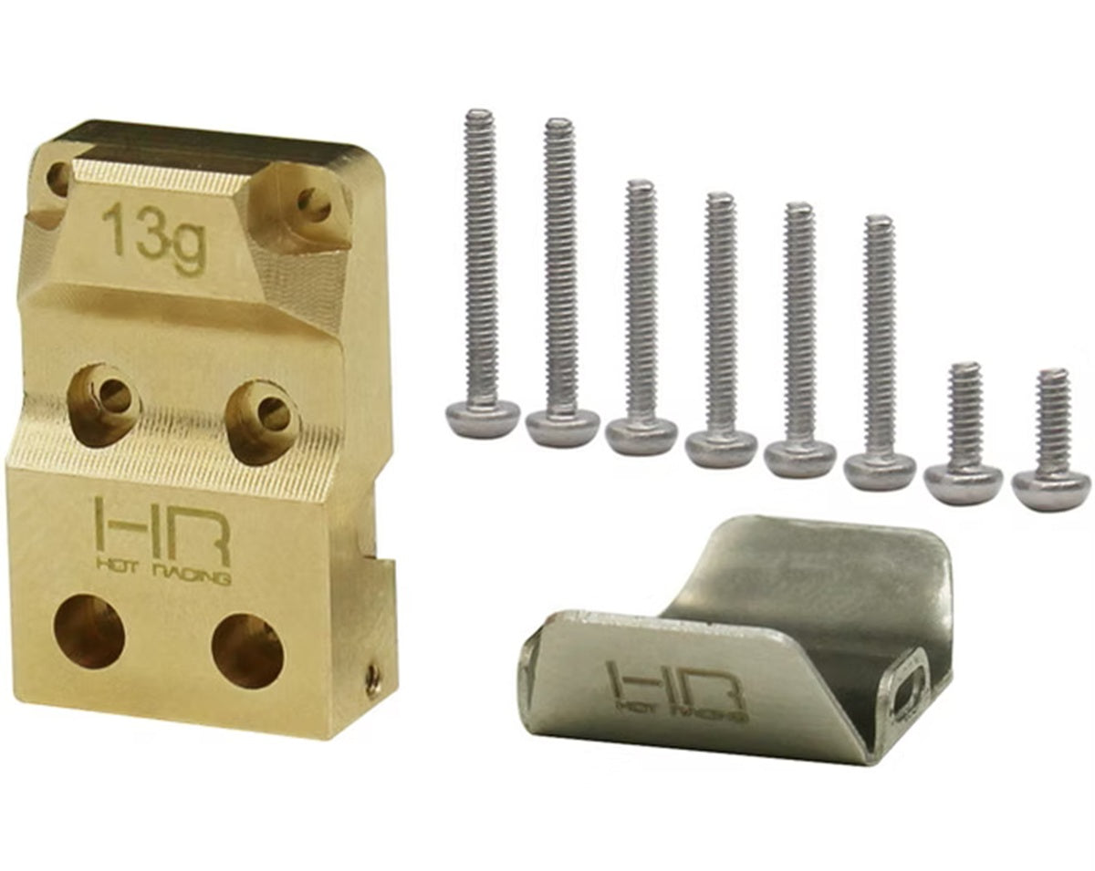 Hot Racing Brass Diff Cover with SS Skid Plate SCX24 RC Upgrade Part