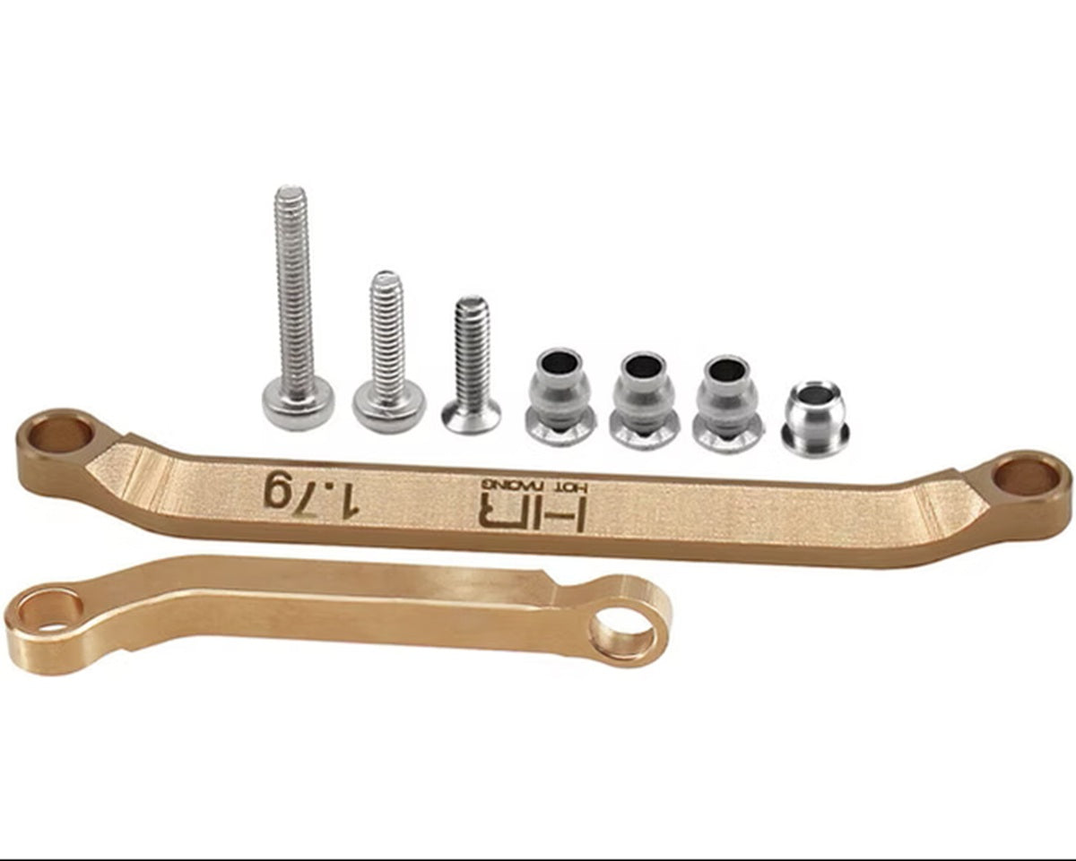 Hot Racing Brass Tight-Tolerance Steering Fix Link Set for Axial SCX24