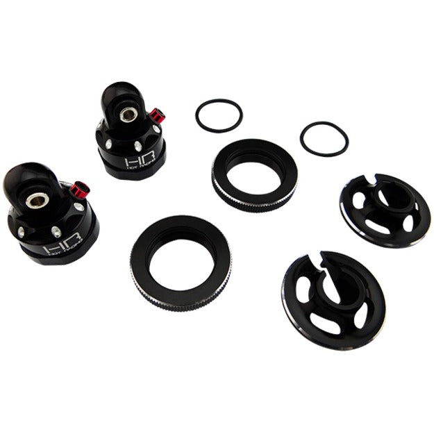Hot Racing Aluminum Bleeder Shock Caps with Spring Retainer Set for Traxxas X-Maxx Stock Shocks