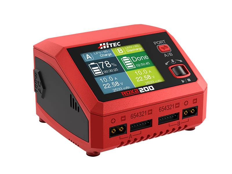 Hitec RDX2 200 2 Port AC/DC RC Battery Charger 44370
