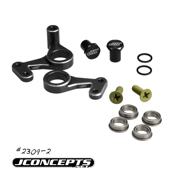 J Concepts RC10 Aluminum Steering Bell- Crank Set, Black 23092