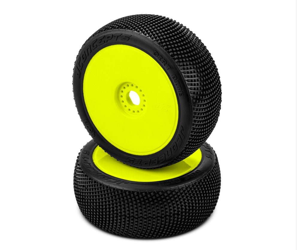 J Concepts Dirt Bite, Green Compound, Pre-mounted on 3357Y Wheels 407322