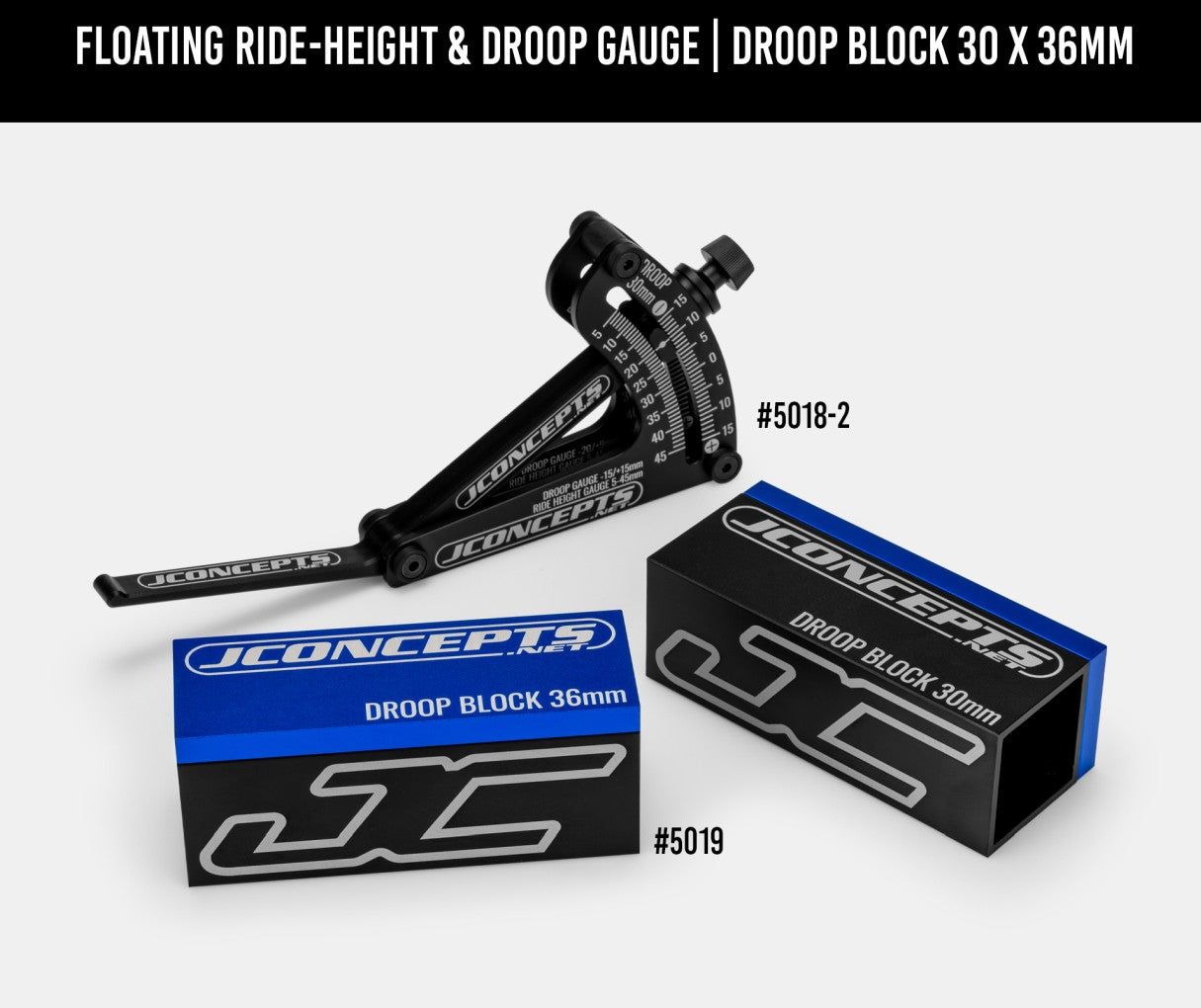 J Concepts Floating Ride-Height & Droop Guage, Black, Fits 1/10th 50182