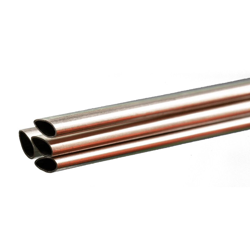 K&S Metals Aluminum Streamline Tube 1/2" OD x 0.016" Wall x 35" — 4-Pack 3003 Aerodynamic Tubing