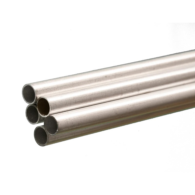 K&S Metals Round Aluminum Tube 1/4" OD x 0.014" Wall x 36" — 5-Pack 3003 Aluminum Tubing for Hobby
