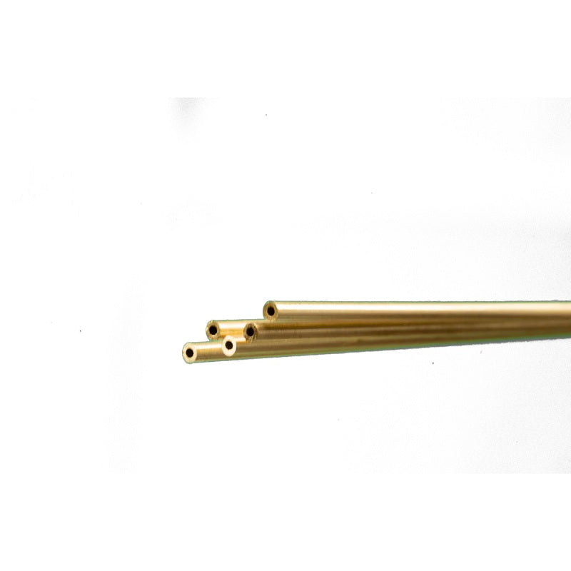 K&S Metals Round Brass Tube 1/16" OD x 0.014" Wall x 36" — 5-Pack Micro 260/272 Brass Tubing
