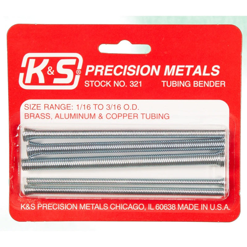 K&S Metals Metal Tube Bender Set — 5-Piece Tubing Bender for Brass, Copper & Aluminum (1/16"–3/16")