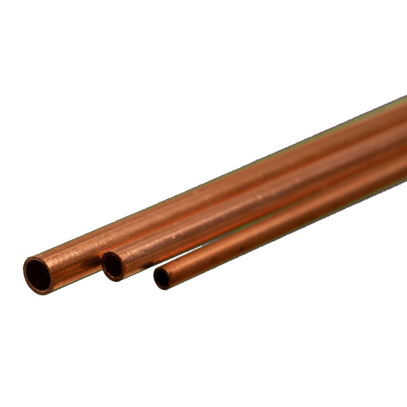 K&S Metals Bendable Copper Tube Assortment 3/32", 1/8", 5/32" x 12" — 122 Copper for Plumbing & Crafts