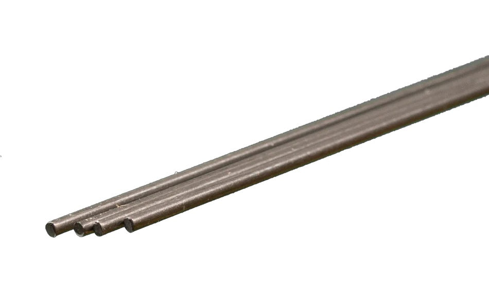 K&S Metals Music Wire 0.039" OD x 12" — 4-Pack High-Carbon Steel Wire for Springs