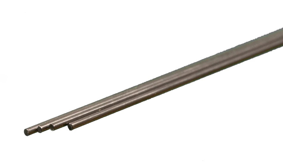 K&S Metals Music Wire 0.032" OD x 12" — 4-Pack High-Carbon Steel Spring Wire