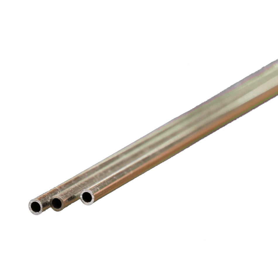 K&S Metals Round Aluminum Tube 1/8" OD x 0.014" Wall x 12" — 3-Pack 3003 Aluminum Tubing