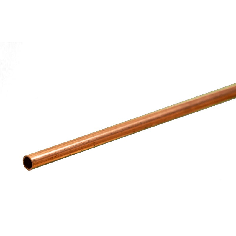 K&S Metals Round Copper Tube 5/32" OD x 0.014" Wall x 12" — 122 Copper Tubing for HVAC & Plumbing