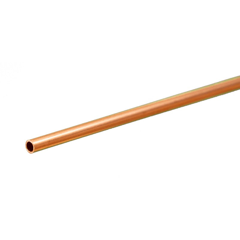 K&S Metals Round Copper Tube 1/8" OD x 0.014" Wall x 12" — 122 Copper Tubing for HVAC & Crafts