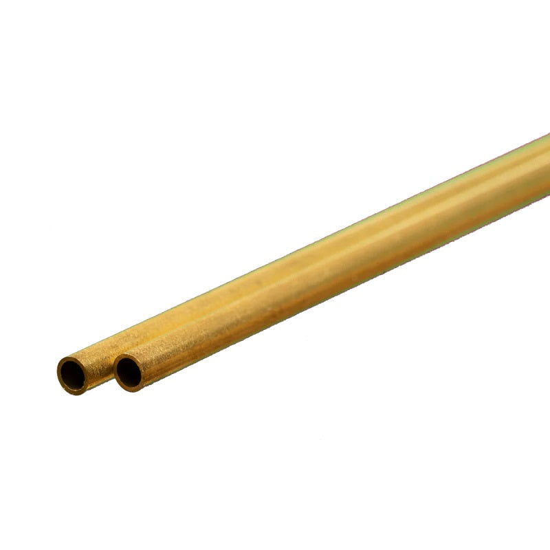 K&S Metals Bendable Brass Fuel Tube 1/8" OD x 0.014" Wall x 12" — Annealed Brass Fuel Line