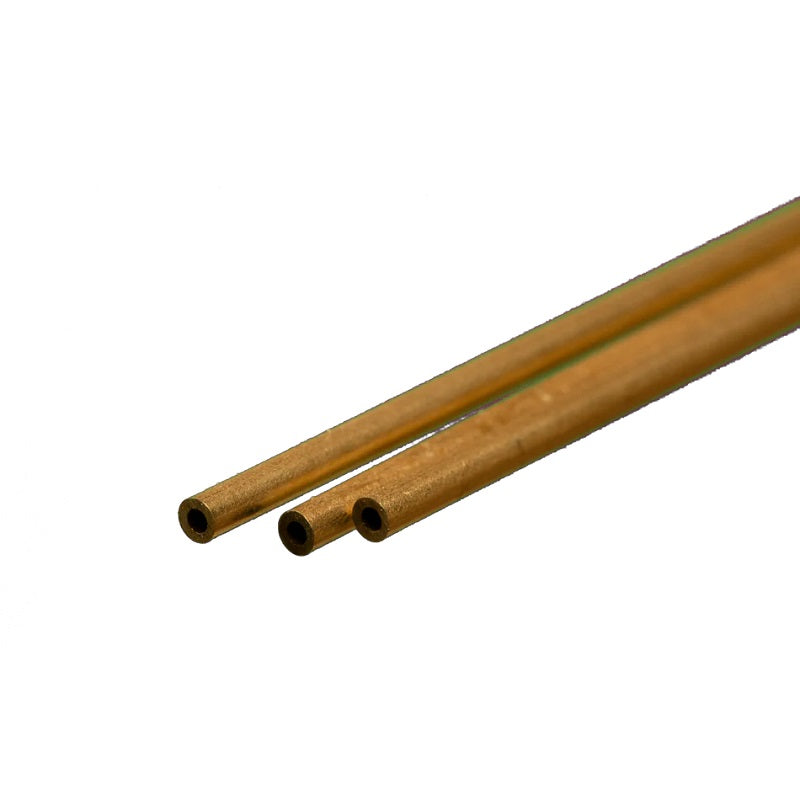 K&S Metals Round Brass Tube 1/16" OD x 0.014" Wall x 12" — 3-Pack Micro Brass Tubing