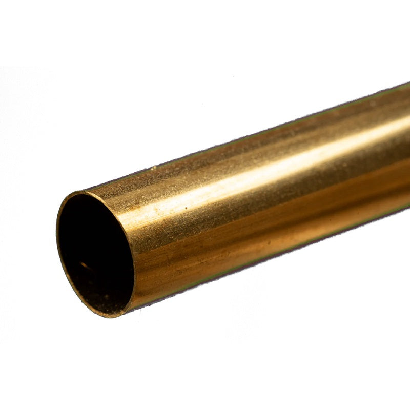 K&S Metals Round Brass Tube 9/32" OD x 0.014" Wall x 12" — 260/272 Brass Tubing for DIY Projects