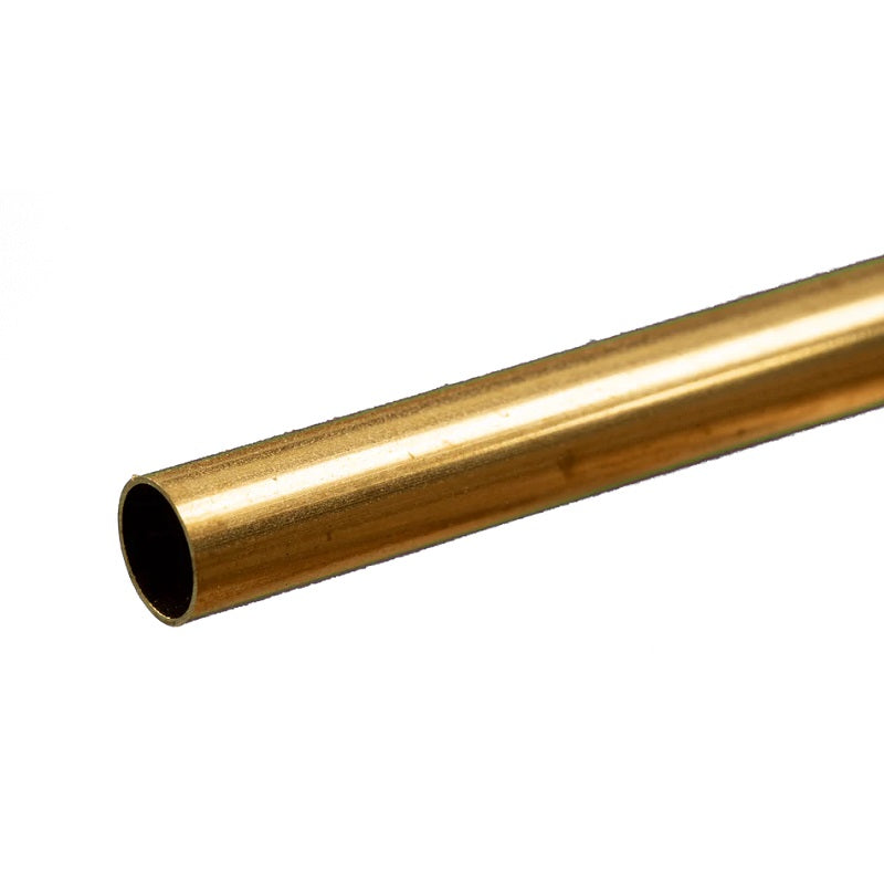 K&S Metals Round Brass Tube 5/16" OD x 0.014" Wall x 12" — 260/272 Brass Tubing for Hobby & HVAC