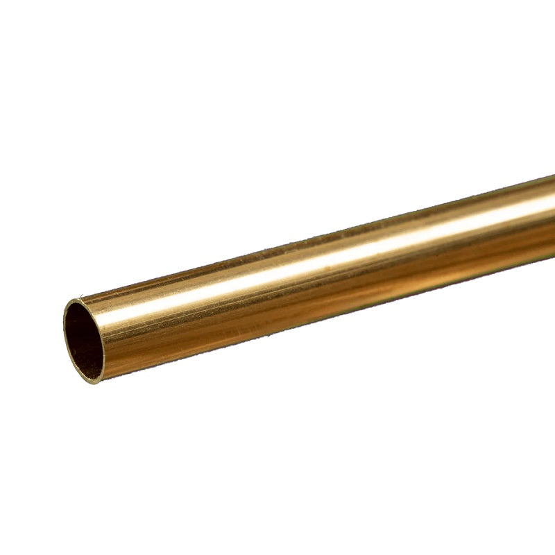 K&S Metals Round Brass Tube 11/32" OD x 0.014" Wall x 12" — 260/272 Brass Tubing for HVAC & DIY