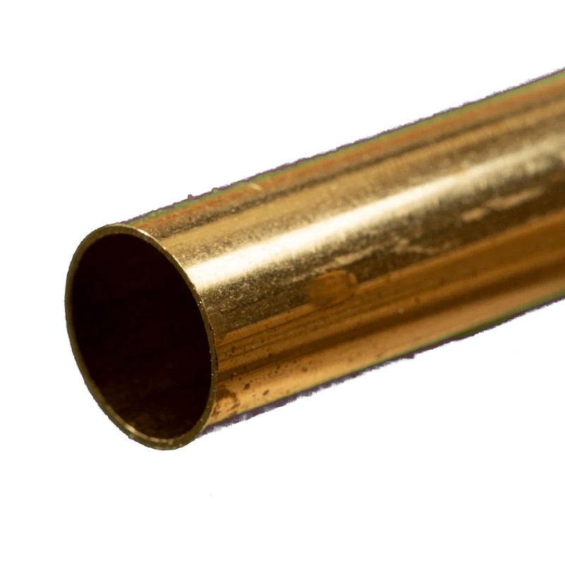 K&S Metals Round Brass Tube 7/16" OD x 0.014" Wall x 12" — 260/272 Brass Tubing for HVAC & Crafts