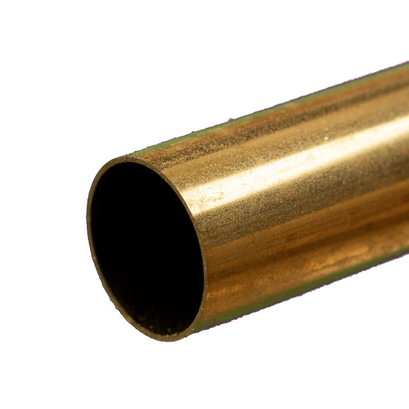 K&S Metals Round Brass Tube 9/16" OD x 0.014" Wall x 12" — 260/272 Brass Tubing for HVAC & DIY