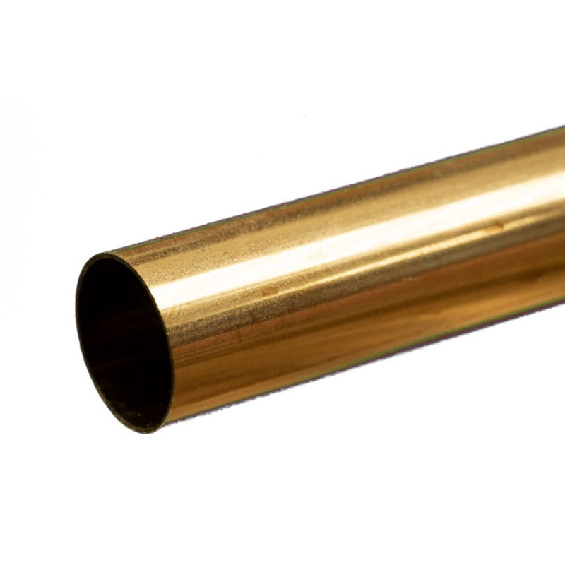 K&S Metals Round Brass Tube 5/8" OD x 0.014" Wall x 12" — Heavy-Duty 260/272 Brass Tubing for HVAC & DIY