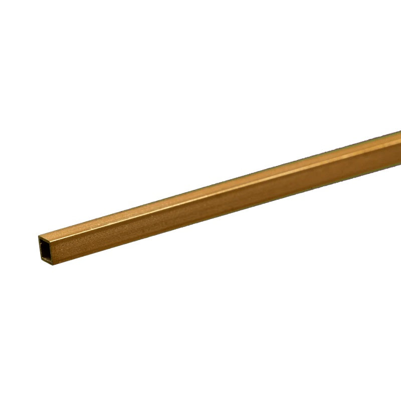 K&S Metals Square Brass Tube 1/8" OD x 0.014" Wall x 12" — Fine Brass Square Tubing for Models