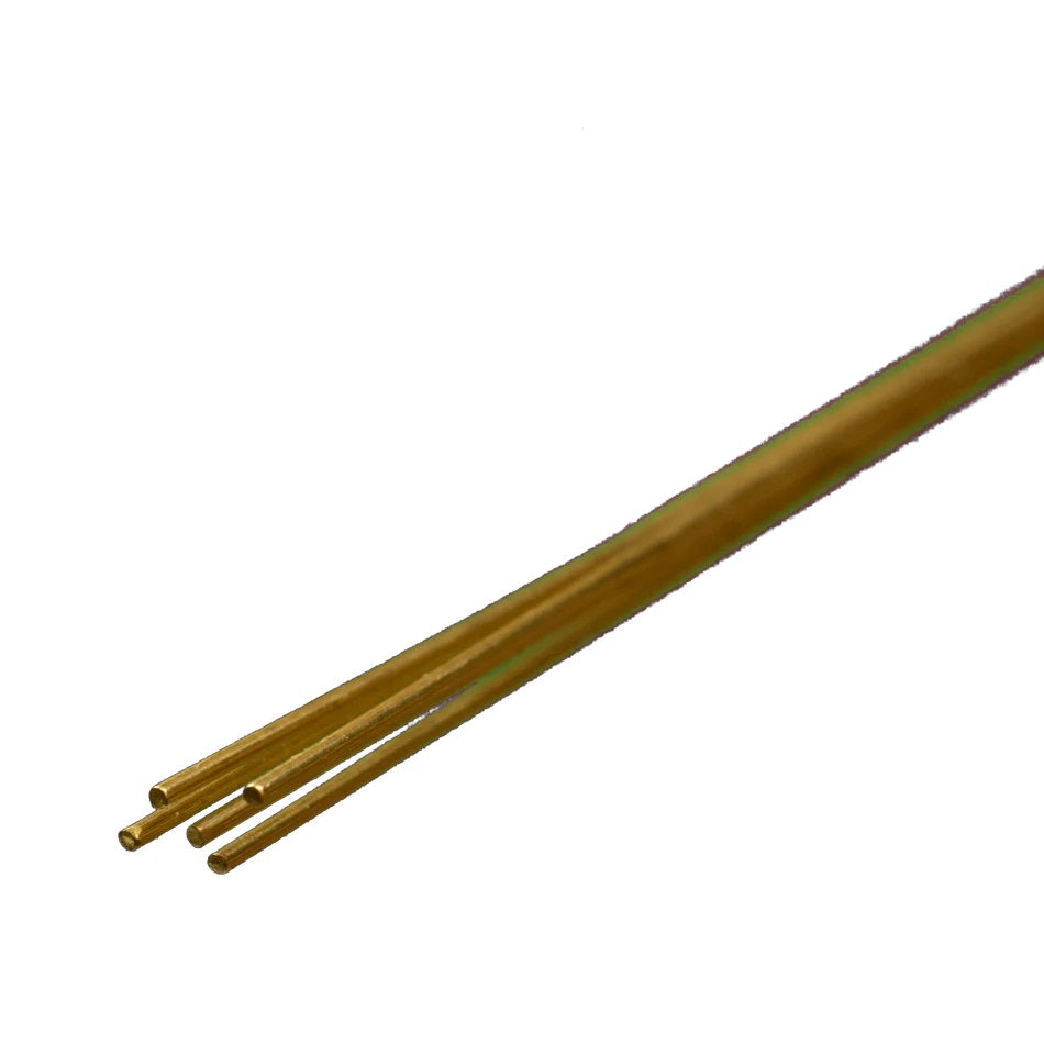 K&S Metals Round Brass Rod 0.020" OD x 12" — 5-Pack Micro-Wire 260 Brass for Detail