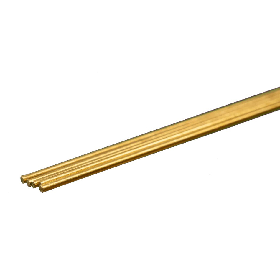 K&S Metals Round Brass Rod 1/32" OD x 12" — 5-Pack Micro 260 Brass Rod for Jewelry