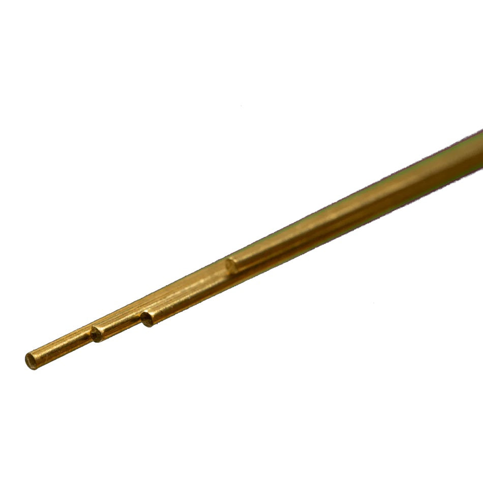 K&S Metals Round Brass Rod 3/64" OD x 12" — 4-Pack Fine 260 Brass Rod