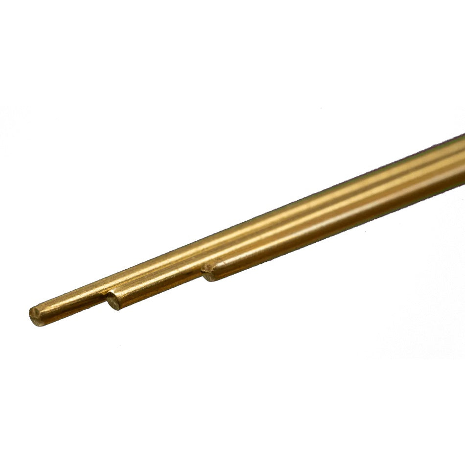 K&S Metals Round Brass Rod 1/16" OD x 12" — 3-Pack 260 Brass Rod for Detail Work