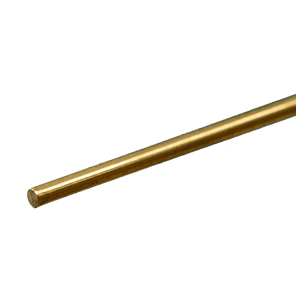 K&S Metals Round Brass Rod 3/32" OD x 12" — 260 Brass Rod for Models & Music