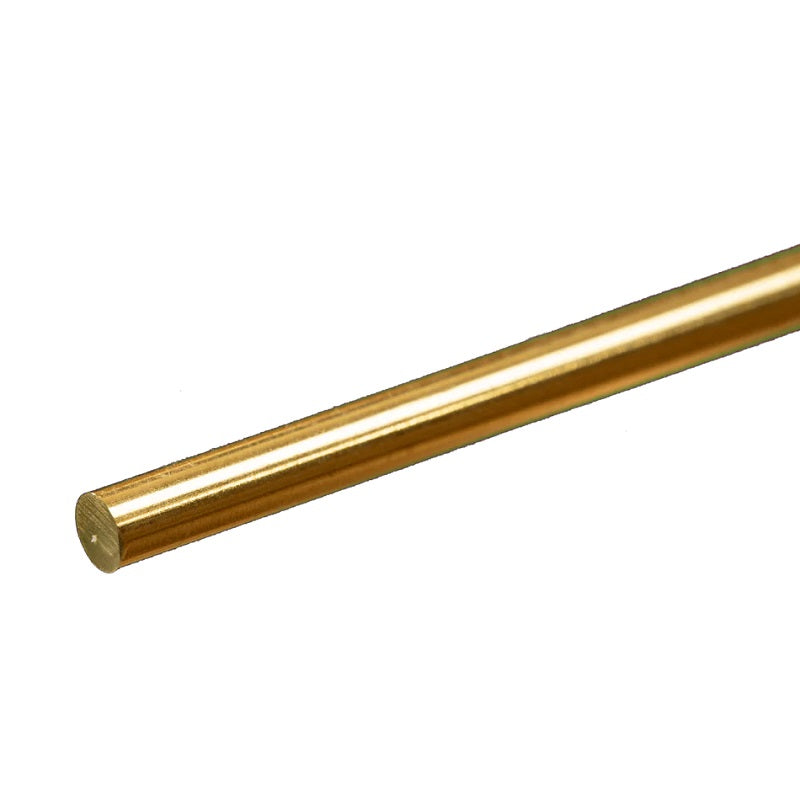 K&S Metals Round Brass Rod 5/32" OD x 12" — 260 Brass Rod for Hardware & Decorative Use