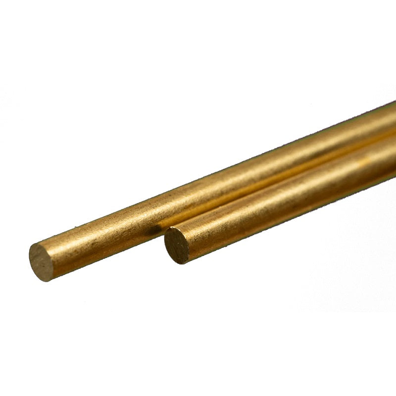 K&S Metals Round Brass Rod 0.114" OD x 12" — 2-Pack 260 Brass Rod for Hardware & Music