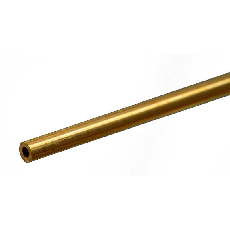 K&S Metals Round Brass Tube 1/8" OD x 0.029" Wall x 12" — 260/272 Brass Heavy-Wall Tubing