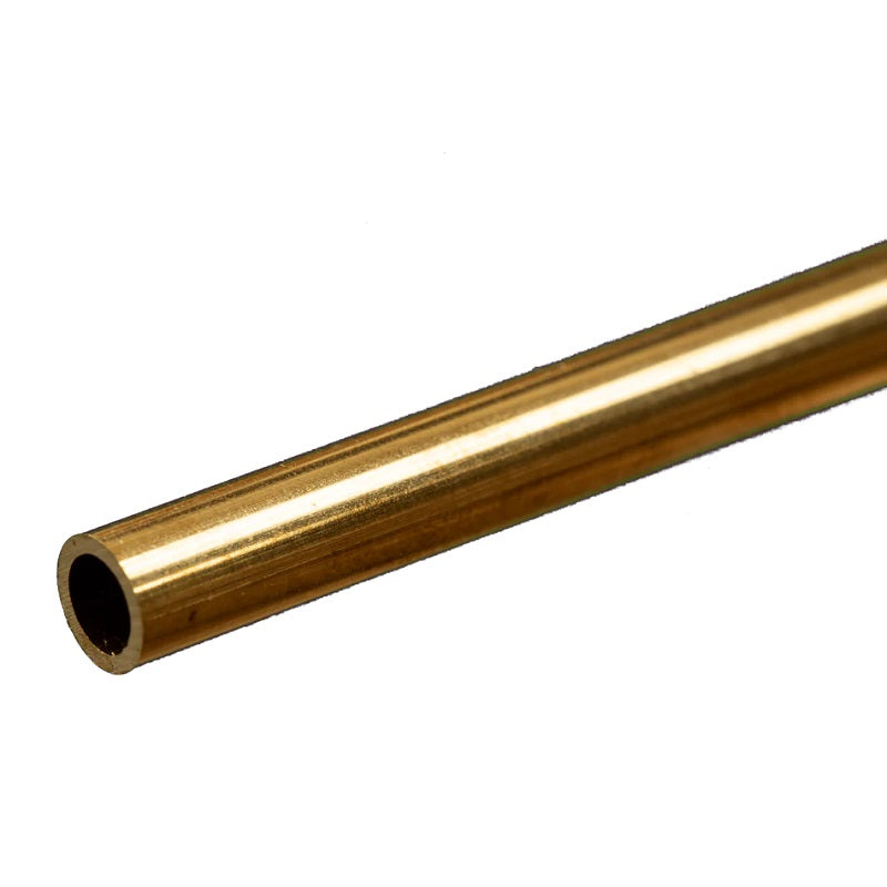 K&S Metals Round Brass Tube 7/32" OD x 0.029" Wall x 12" — 260/272 Brass Tubing for Plumbing & HVAC